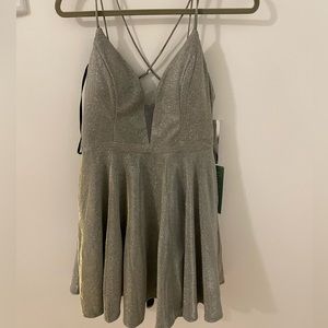 Brand new glitter mesh dress with pockets - sand/gold - very sparkly!